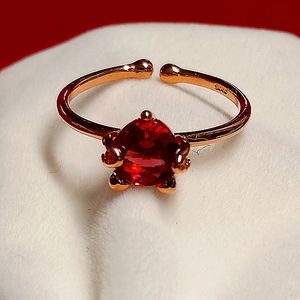 925 Sterling Silver Red Cubic Zirconia NWOT